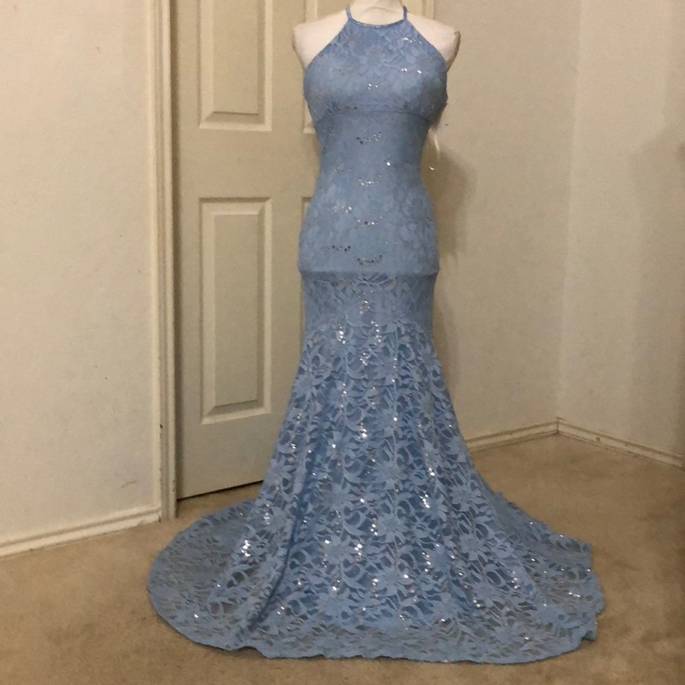 Bee Darlin Long Halter Dress With Control
